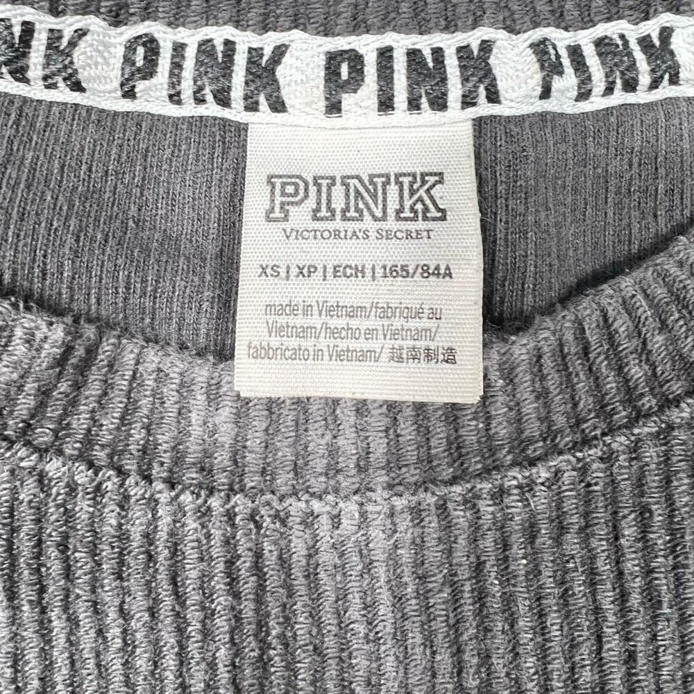 Victoria's Secret PINK Washed Campus Ribbed Crewneck Long Sleeve Pullover XS - Picture 4 of 13